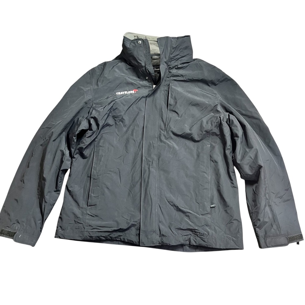 L.L.Bean Men's Travelers Black 3-in-1 System Jacket Fleece L‎ Large